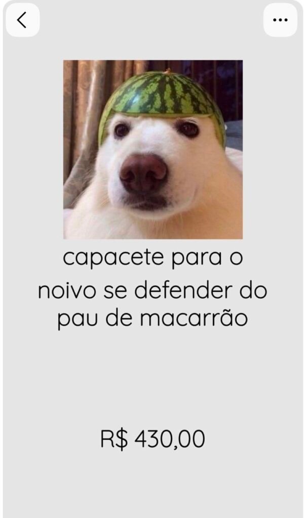 Capacete para o noivo se defender do pau de macarrão